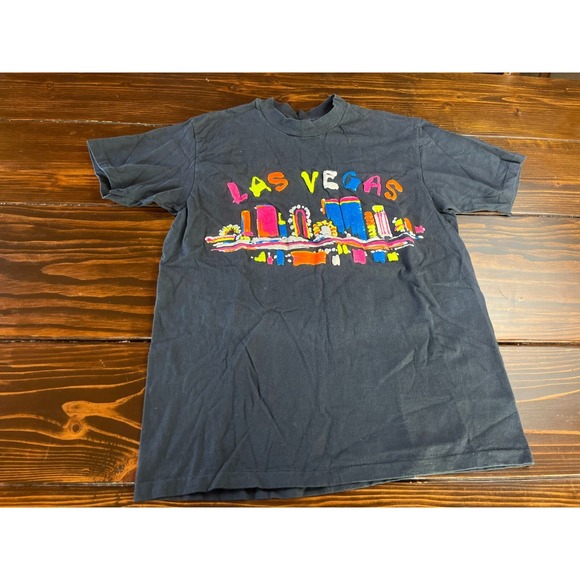 Hanes Tops - Hanes Shirt Womens Large Black Las Vegas Neon 1989 Lifestyles, Vintage